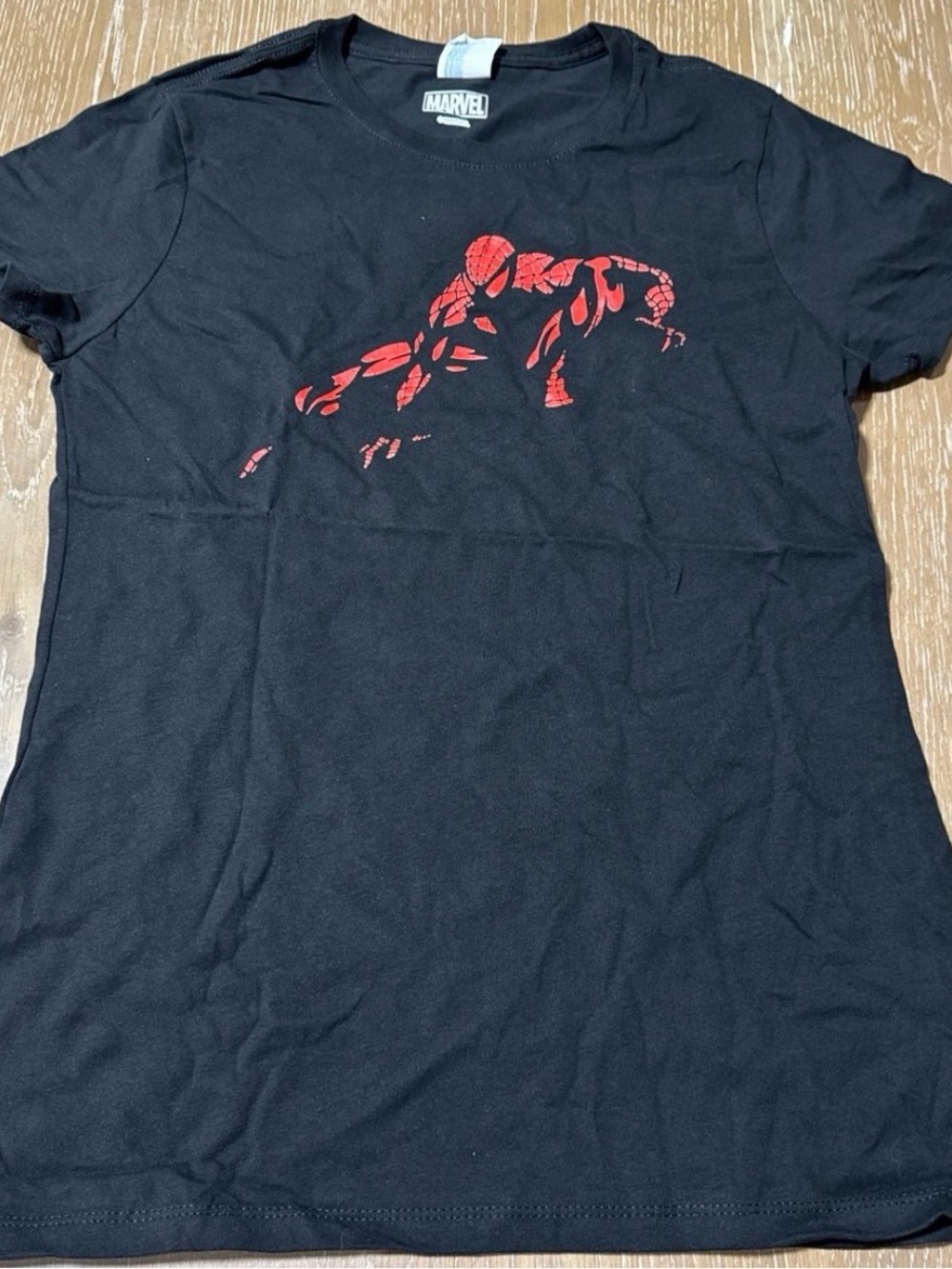 Marvel Black Tee with Red Spider-Man Silhouette